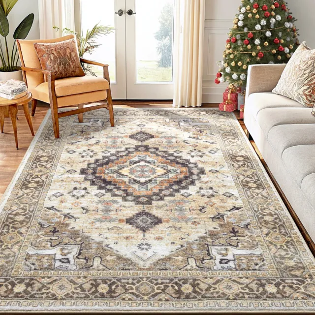 Homaxy Woonkamerkleed - Zacht Fluwelen Vloerkleed Voor Naast Het Bed - Wasbaar Klein Vloerkleed - 183x275 cm - Rechthoekig - Beige