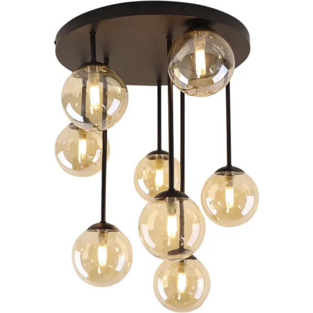 Olucia STACY - Plafondlamp - Amber / Zwart - Vorm: Rond
