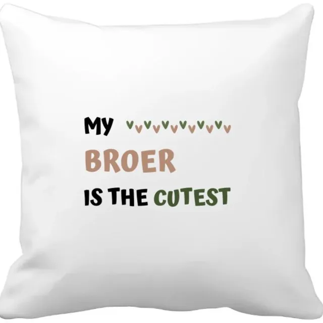 Akyol my broer is the cutest Kussen hoes - Broer - schattige broer - verjaardagscadeau - verjaardag - cadeau - cadeautje voor broer - broer artikelen - kado - geschenk - gift - 40 bij 40 cm Multicolor