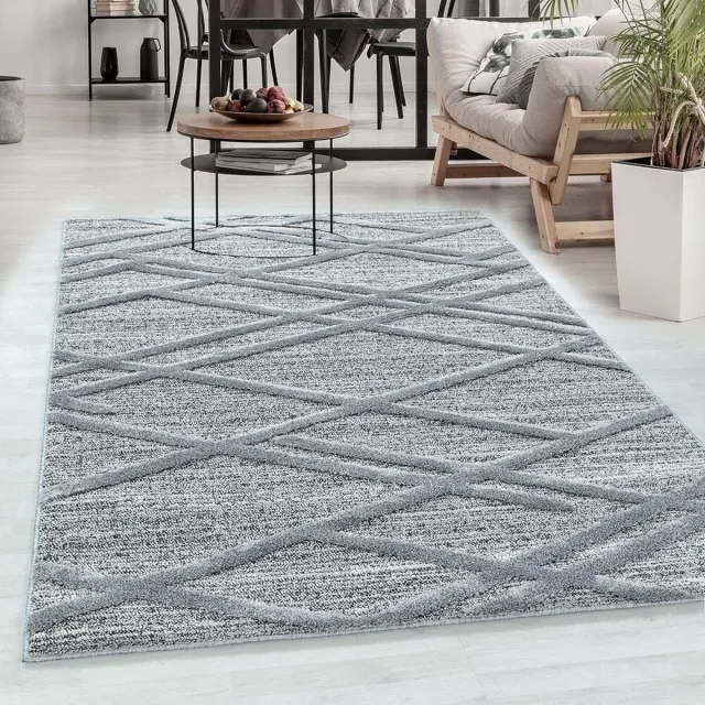 flycarpets Sofia Vloerkleed Modern - Grijs - Laagpolig Tapijt Woonkamer - 200x290 cm