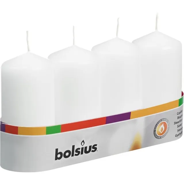 Bolsius Stompkaarsen Bolsius - 100x48mm - Kleur Wit - Stompkaarsen - Bolsius - 4 trays/sets