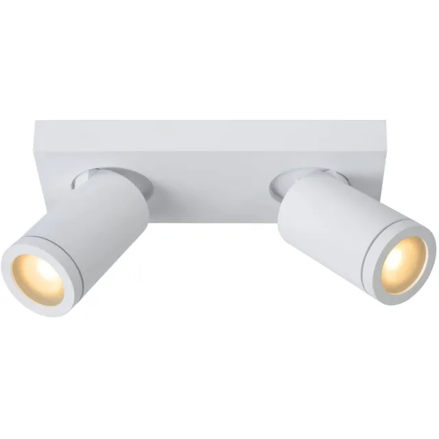 Lucide TAYLOR - Plafondspot Badkamer - LED Dim to warm - GU10 - 2x5W 2200K/3000K - IP44 - Wit