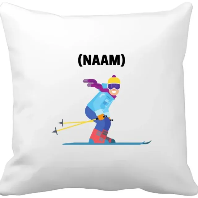 Akyol skiën Kussen hoes - Sport - skiër - wintersport - 40 bij 40 cm multicolor