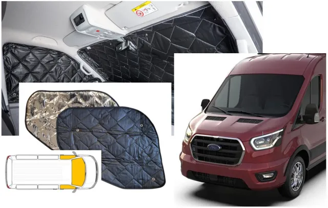 geschikt voor ford transit Raamisolatie Ford transit Black Line uitvoering Vanaf 2015 3 Delig tegen hitte en kou voorzijde ramen (3 delig)