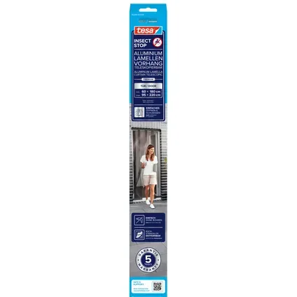 Tesa Deurhor Insectstop Lamella Premium - Aluminium - Telescopisch - Antraciet Zwart