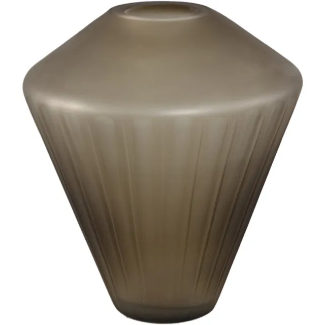 PTMD Damiri Brown Glass Handcut Vase Lines Bruin