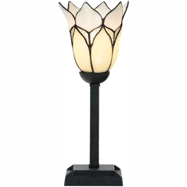 Coloured by Art Tiffany Tafellamp Lovely Flower White - Art Deco Trade Wit