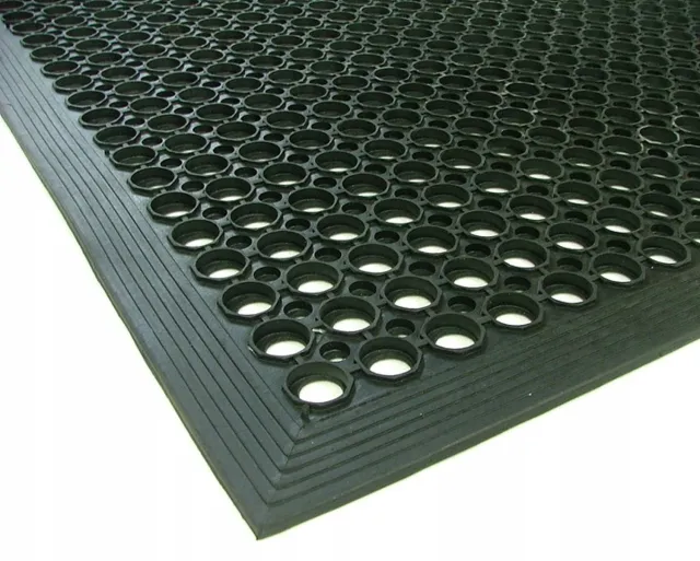 MM-DECOR Merkloze Rubberen Mat met Open Structuur en Opritten - 60x90 cm Zwart