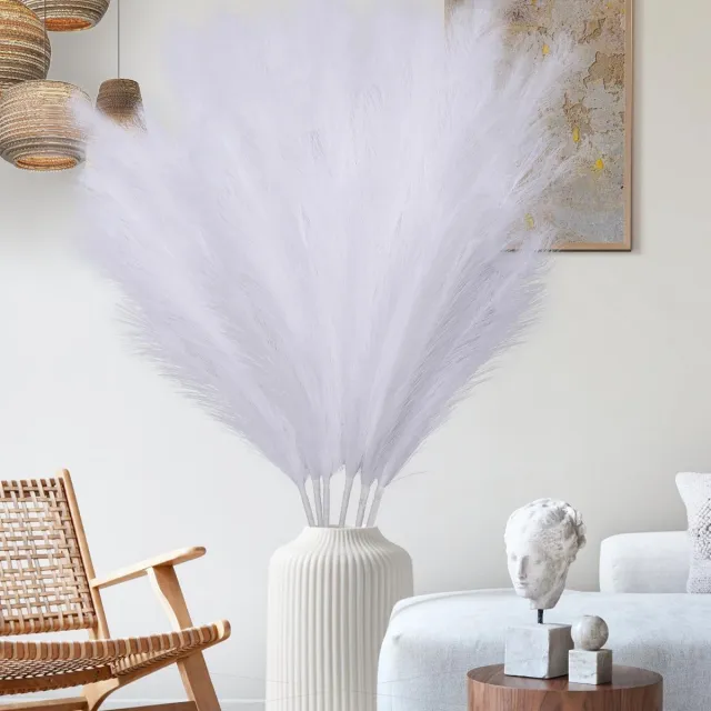 Ibenzoa Decoratief Kunstpampasgras voor Stijlvolle Interieurs en Bruiloften - Set van 6 Stuks, 110 cm Hoog Wit