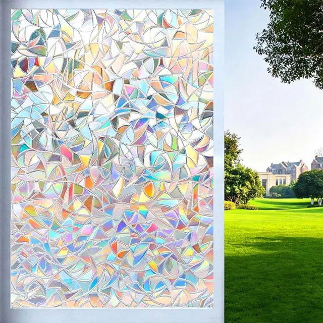 Flintry Regenboogkleurige privacyfolie voor ramen - 45 x 300 CM - Elektrostatische hechting - Lijmvrije installatie - Raamdecoratie voor thuis