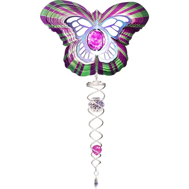 Spin Art/Cooking Vinyl Windspinner, Spin Art, Vlinder/ Butterfly Purple Artist Crystal Tail, ACTBUC0800, totale lengte 60cm Paars