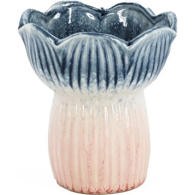 homebound by ky Aardewerk vaas tulp blauw/roze | blauw/roze bloemenvaas Multi