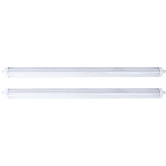 V-TAC LED plafondlamp vochtbestendig LED garageverlichting LED buis, serieschakeling, spatwaterdicht, 1x LED 36W 4320lm neutraal wit, L 120 cm, set van 2