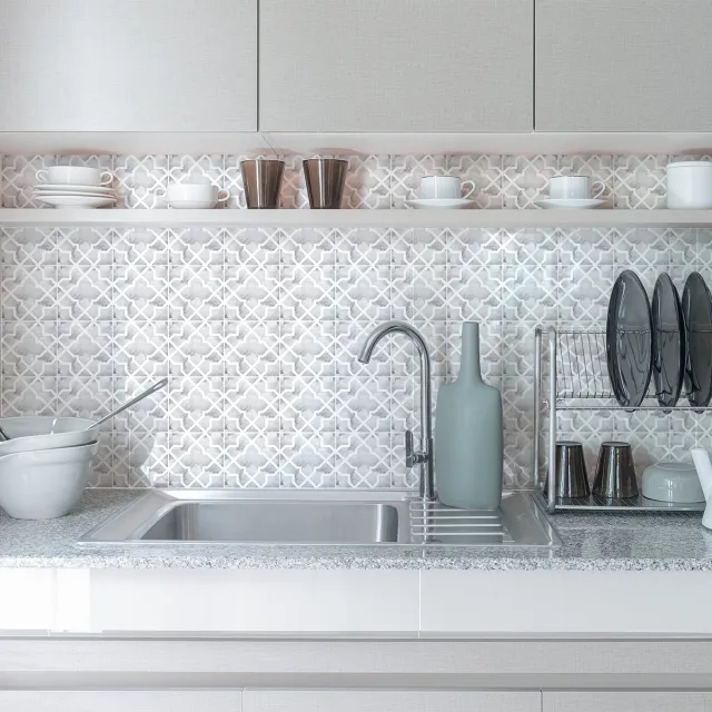 Ambiance Sticker Zelfklevende tegelmuurstickers voor keuken en badkamer - 24 authentieke Renia cementtegelstickers - 24 stickers 10x10cm Multi color