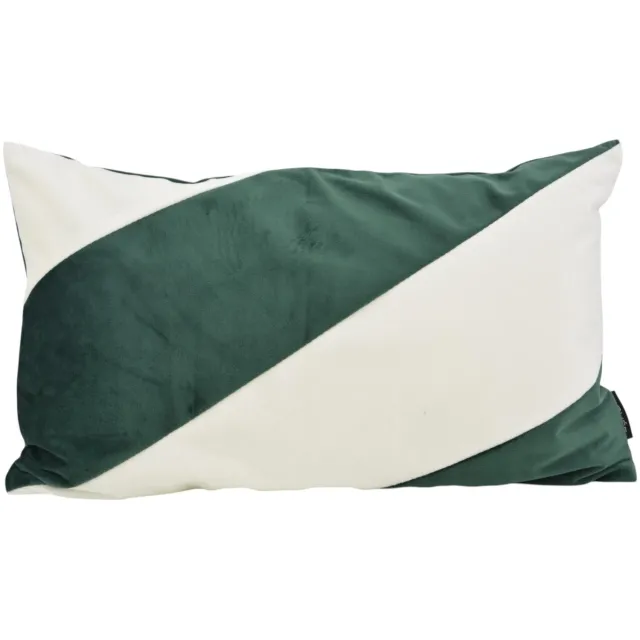 NOVÉE Velvet Swirl Intens Groen/Wit Kussenhoes | 30x50 cm | Polyester creme/groen