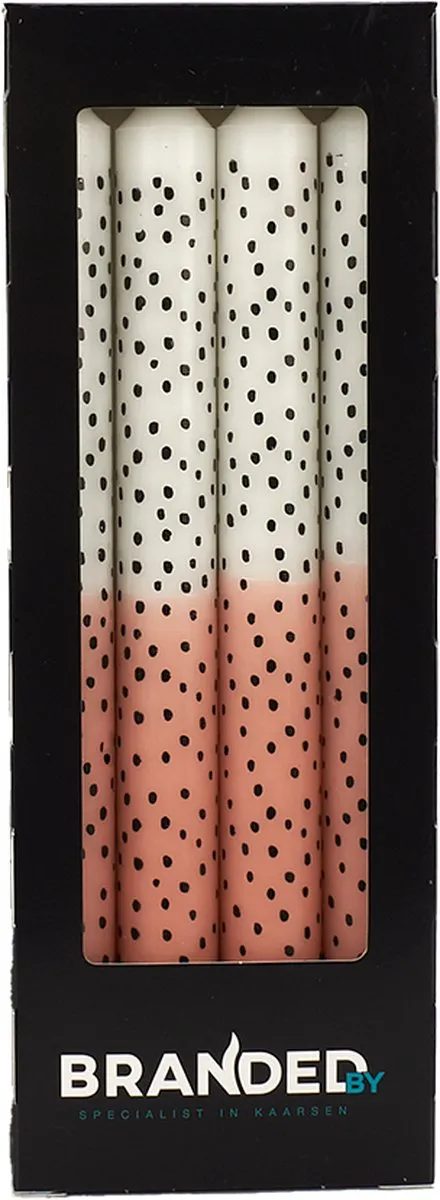 Branded by Dinerkaars dotjes Dip dye roze wit