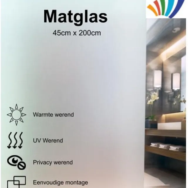 Wicotex Raamfolie 45x200cm HR++ MATGLAS | Eenvoudige montage - zelfklevende raamfolie - Zonwerend – Isolerend – Anti Inkijk – Statisch transparant