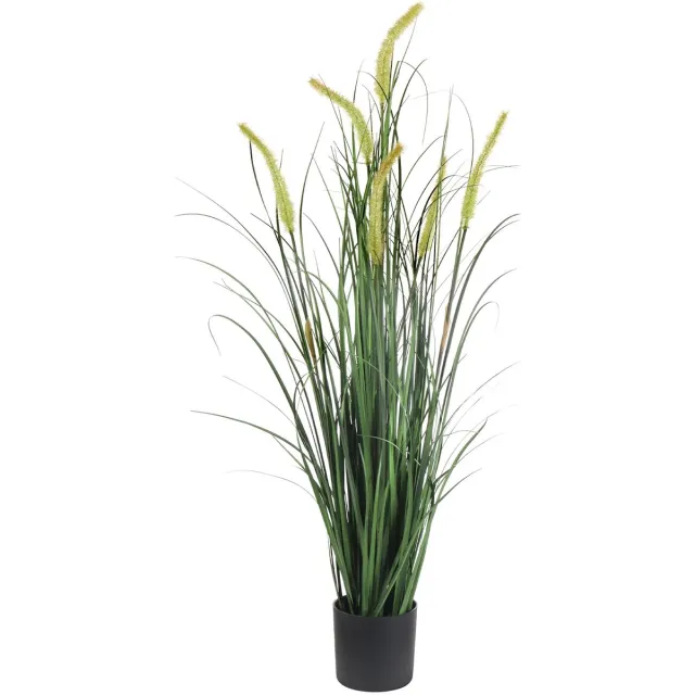 Kunstpalm Kunst Pluimgras | 100cm - Namaak pluimgras - Kunstplanten voor binnen - Kunstplant pluimgras Donkergroen