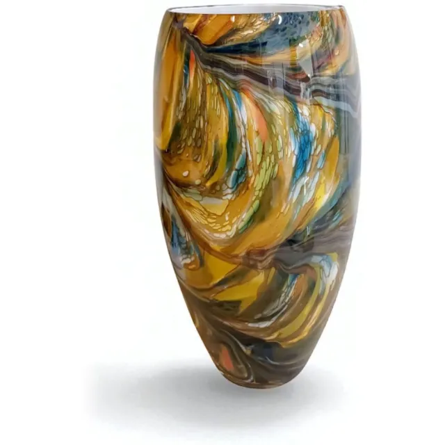 Terroso Jungle - Vaas - Glas, Handmade Mixed Colours, Hoogte 38 cm
