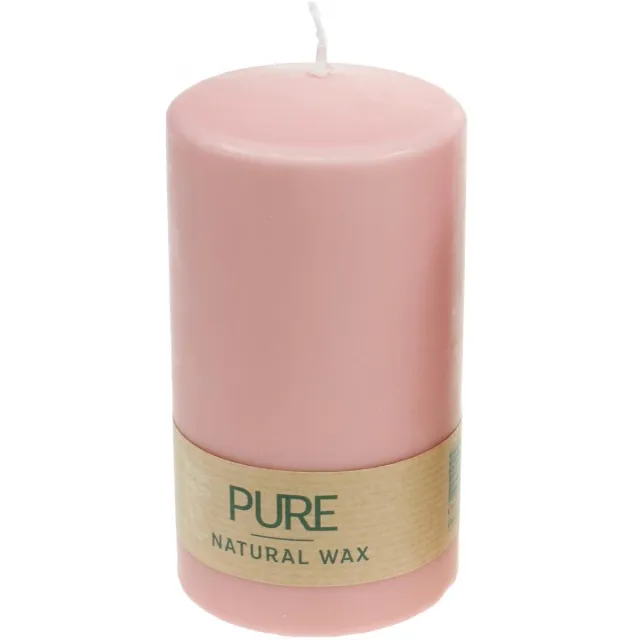 Wenzel Kerzen PURE stompkaars 130/70 roze decoratieve kaars duurzame natuurlijke was