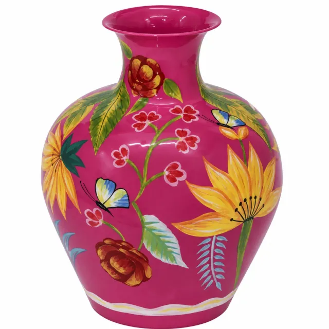 Colmore by Diga vaas fuchsia handbeschilderd enamel ir 32x32x39