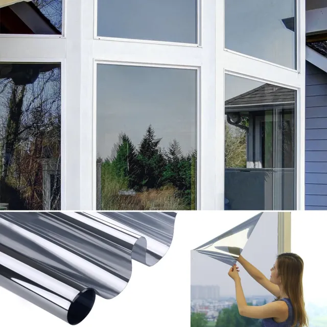 Epochglo One Way Privacy Raamfolie Zilver – Zonwerend & Warmtewerend – UV-blokkerend – Statisch Cling-folie zonder lijm – Afneembaar – 75 cm x 300 cm
