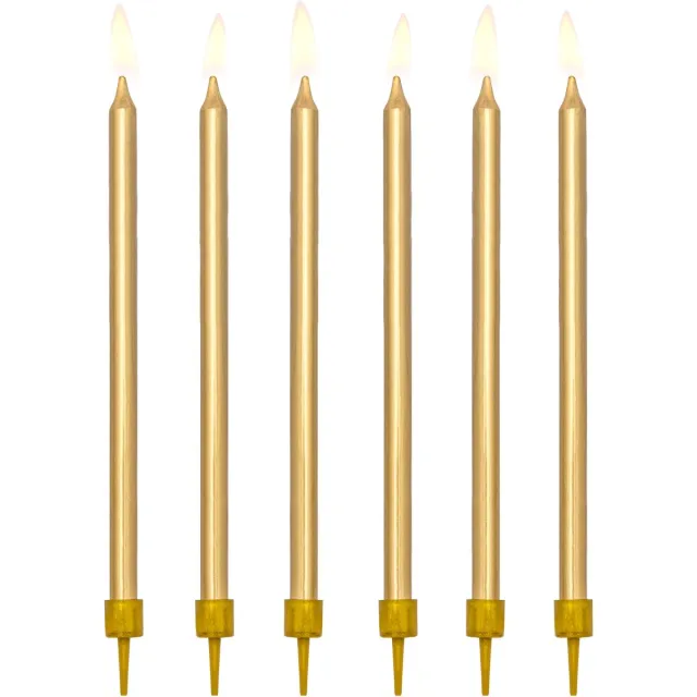 PartyDeco Verjaardagskaarsjes goud (12 stuks)