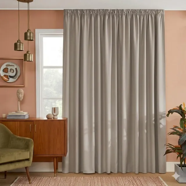 Maison Elara Verduisterende Gordijnen Kant en Klaar 300x260 cm Zand - 1 Stuk - Thermische Isolatie - Woonkamer Slaapkamer