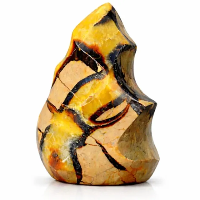 S4H Septarie Vlam 700–800 g – Gepolijste Natuurlijke Edelsteen – Septarian Flame – Aarding, Balans & Innerlijke Kracht – Uniek Decoratiestuk Bumblebee Jaspis Vlam