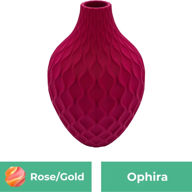 Lovora Ophira moderne vaas – Decoratieve vaas - Roze / Goud - 3d geprinte vaas – geschikt voor droogbloemen - 20CM