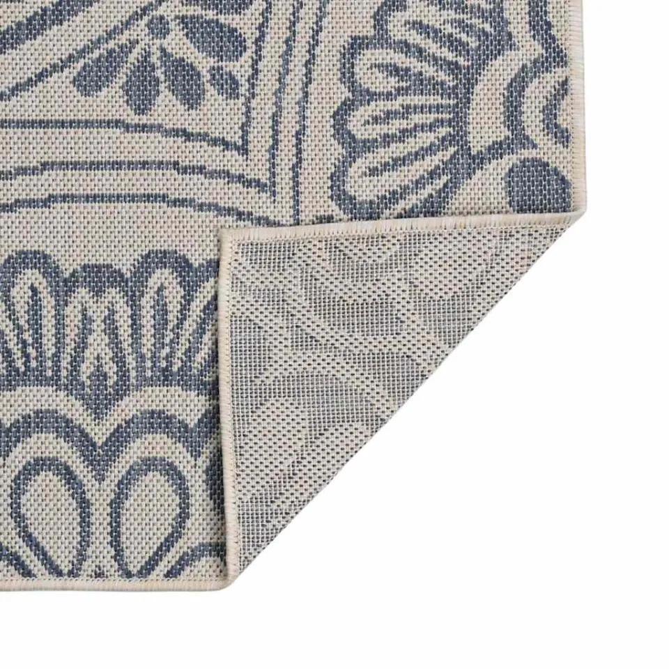 vidaXL Buitenkleed met patroon platgeweven 100x200 cm blauw, foto 2