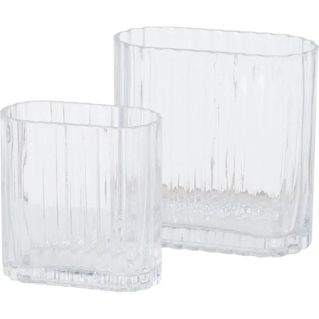 Boltze Home Glazen vaas TULIPA, langwerpig, transparant glas, 2 stuks