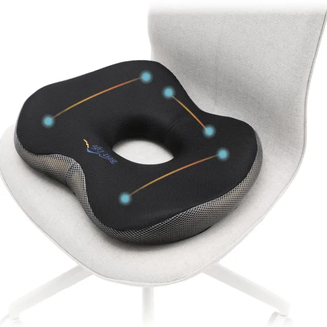 Best Life Donut Kussen - Zitkussen Orthopedisch - Ergonomisch Stoelkussen aambeien - Ringkussen Zwart
