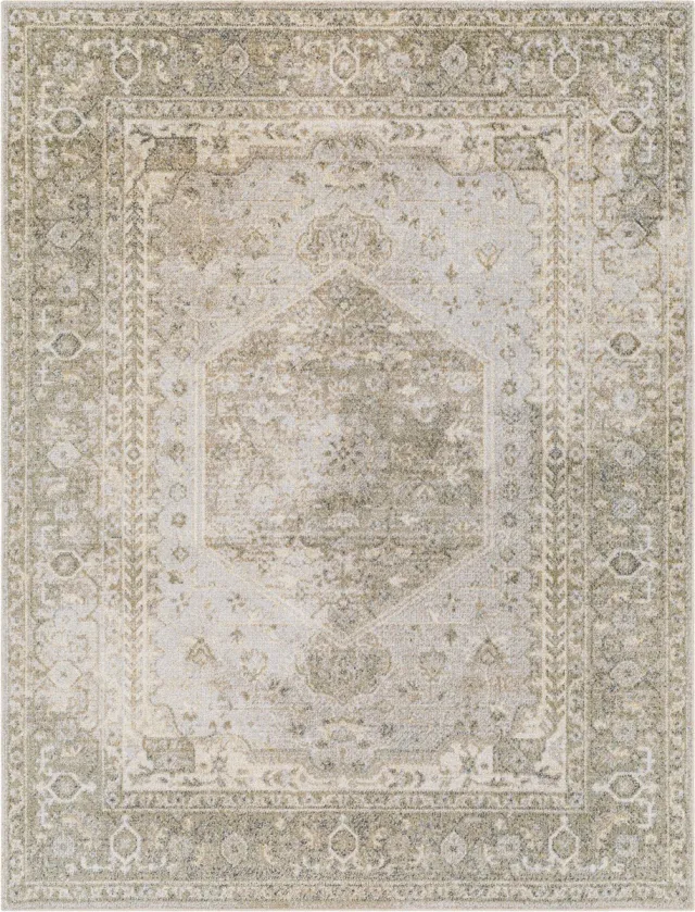 Surya Boka vloerkleed wasbaar oosters vintage groen