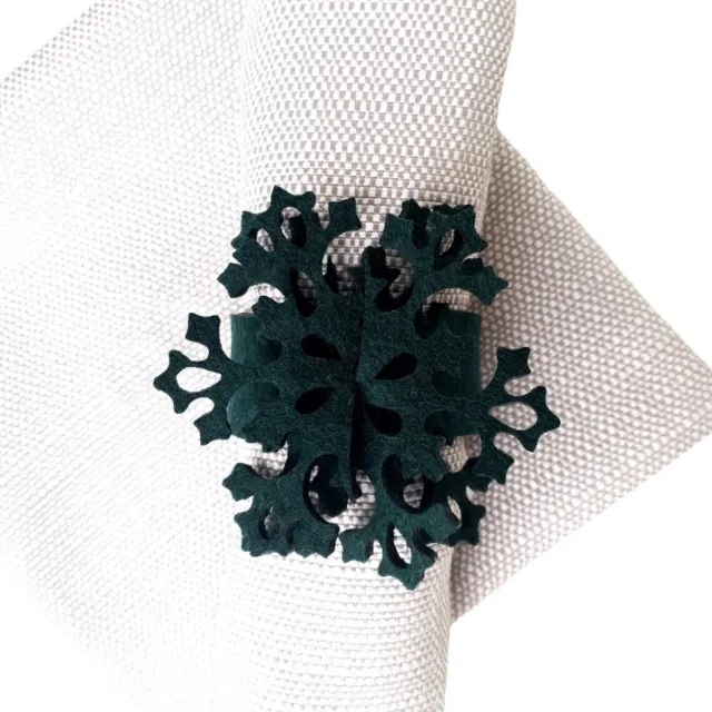 Evaday Servetringen Kerst 6 Stuks – Kersttafel Decoratie – Vilt – Ø 5 cm Groen