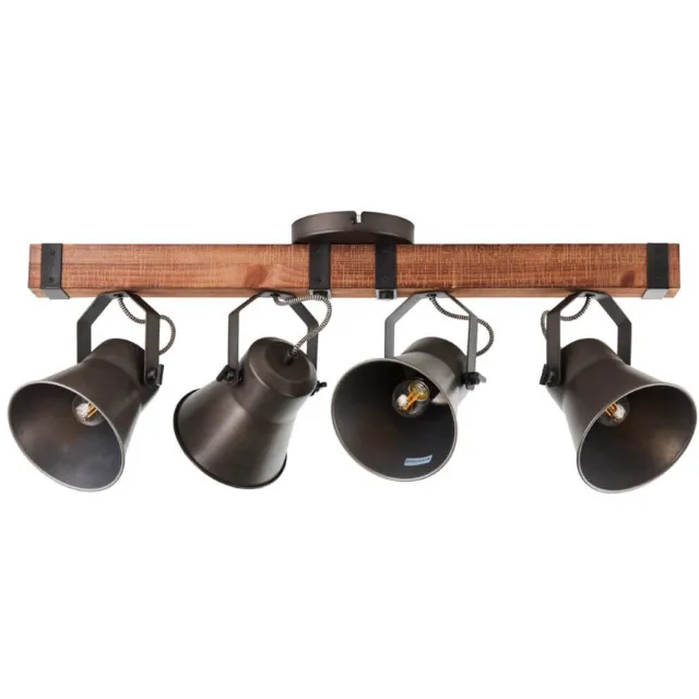 Brilliant 4-lichts plafondlamp Decca zwart met bruin - 85831/46