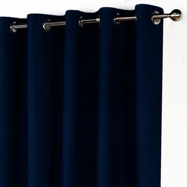 maroyathome LEMONI - Gordijn - Verduisterend - met Ringen - kant en klaar - 300 x 260 cm - 300 cm breedte en 260 cm lengte - Donker Blauw - 1 Stuk