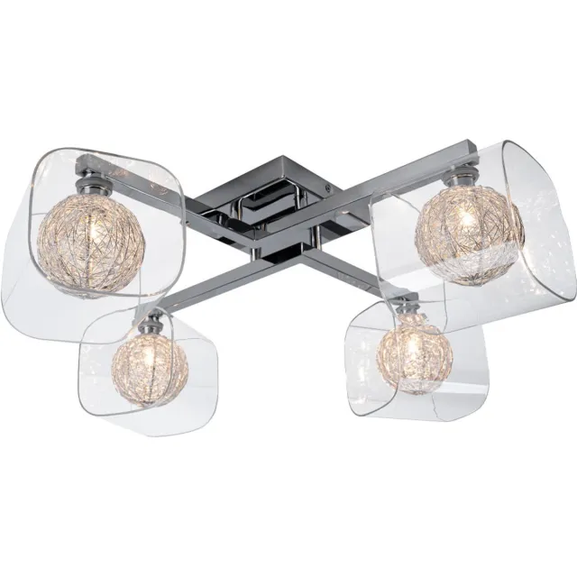 Brilliant Florentin - Plafondspot 4 lamps zilver