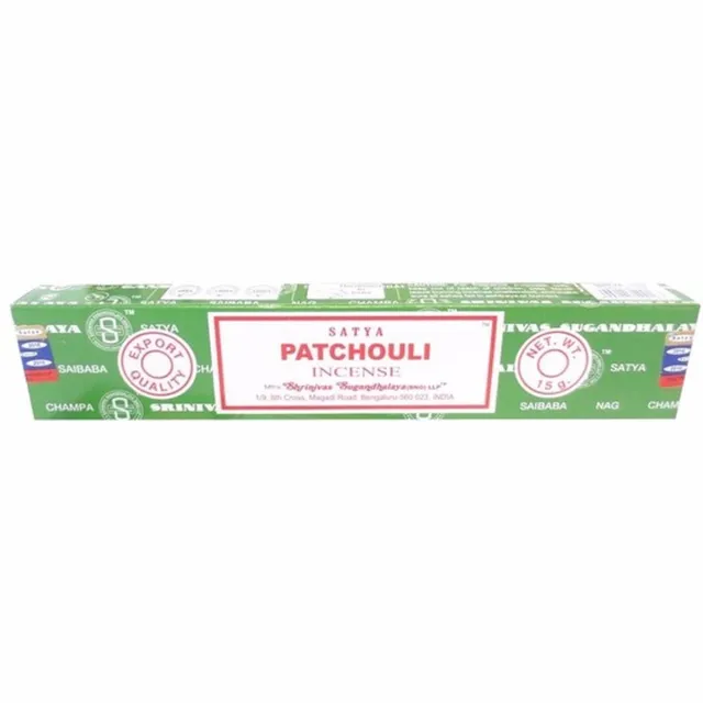 Nag champa Satya Nag Champa Wierook stokjes - Patchouli - 15 gram Mintgroen