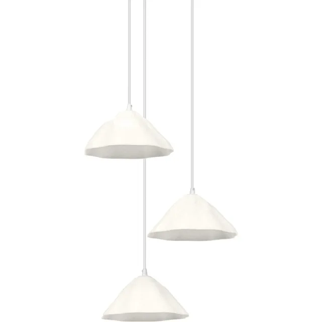 Osram hanglamp 3-lamps Decor Lotus Leaf wit van metaal en papier-maché, E14, 1562mm lengte , kap van gerecycled materiaal, duurzaam dankzij vervangbare lichtbron, eenvoudig te installeren