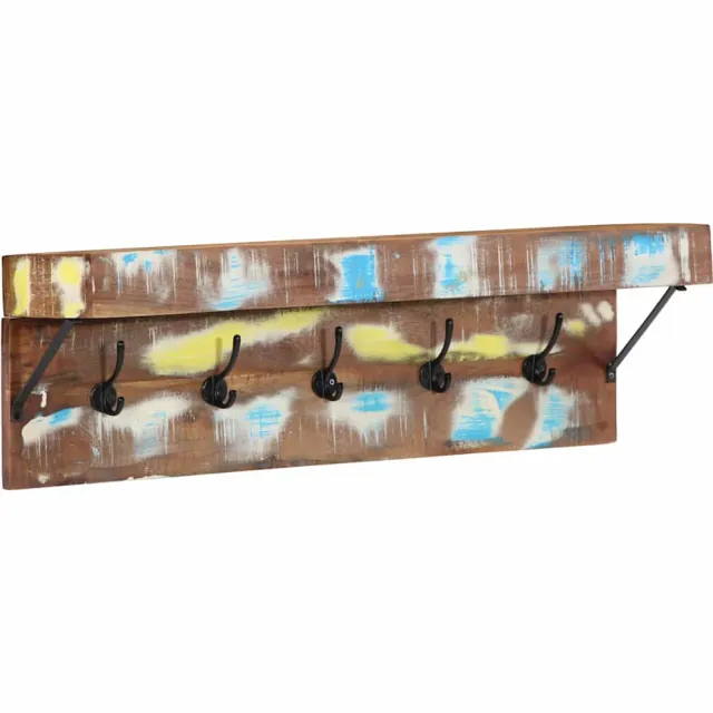 vidaXL Kapstok 73 x 19 x 23 cm Meerkleurig Massief gerecycled hout