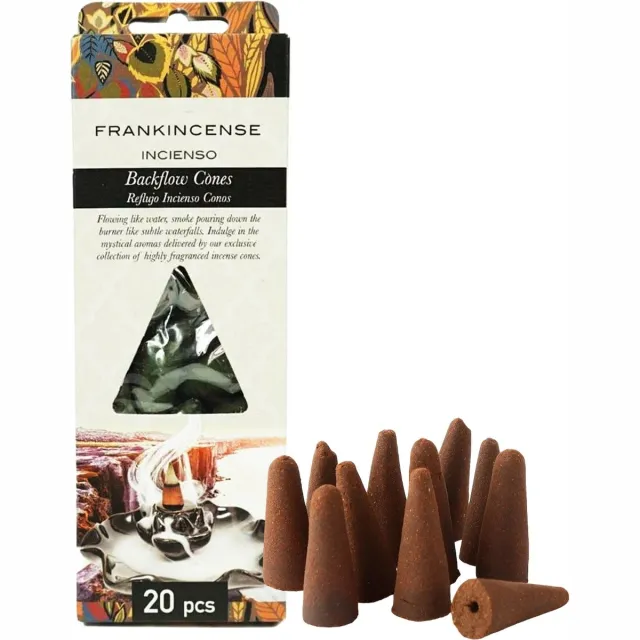 Flora Classique Backflow Wierookkegels Incense cones 20 stuks - frankincense Bruin