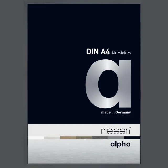 Nielsen Alpha Aluminium Fotolijst Glossy Dark Grey 21x29,7cm (A4) Donkergrijs-glanzend