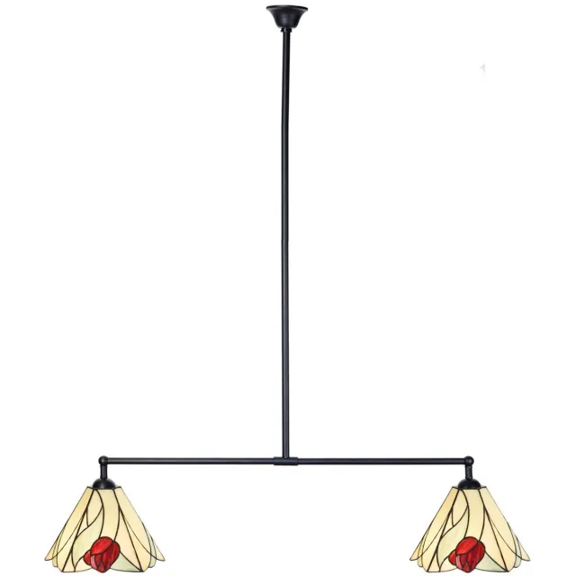 Coloured by Art Tiffany T-lamp 2 lichts Tulip - Art Deco Trade Zwart