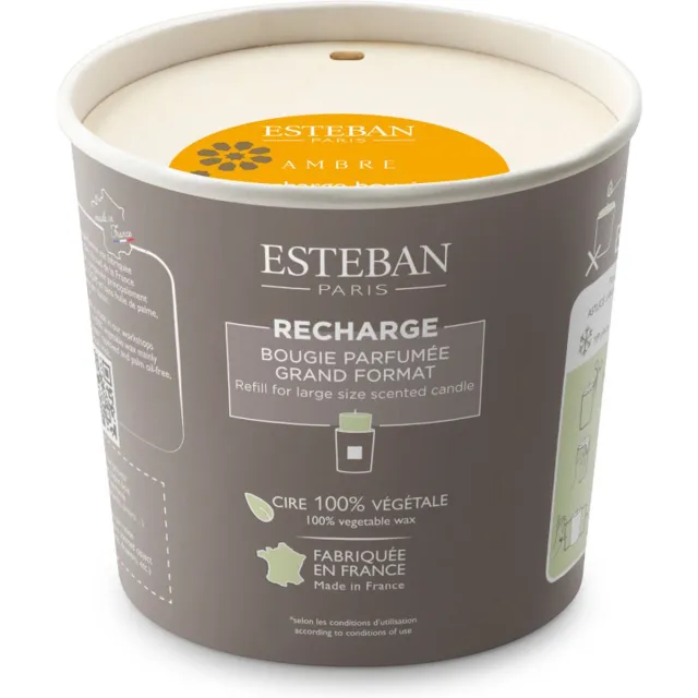 Esteban Classic Ambre Navulling Geurkaars 450gr Wit