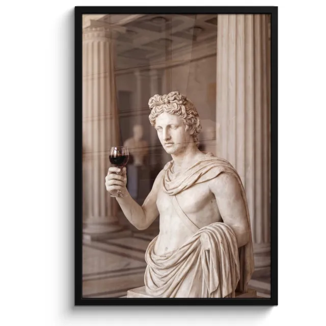 FrameYourWall Poster in lijst - Fotolijst 60x90 cm - Posters - Klassiek - Marmer - Wijn - Posterlijst zwart - Decoratie - Wanddecoratie woonkamer - Muurdecoratie slaapkamer