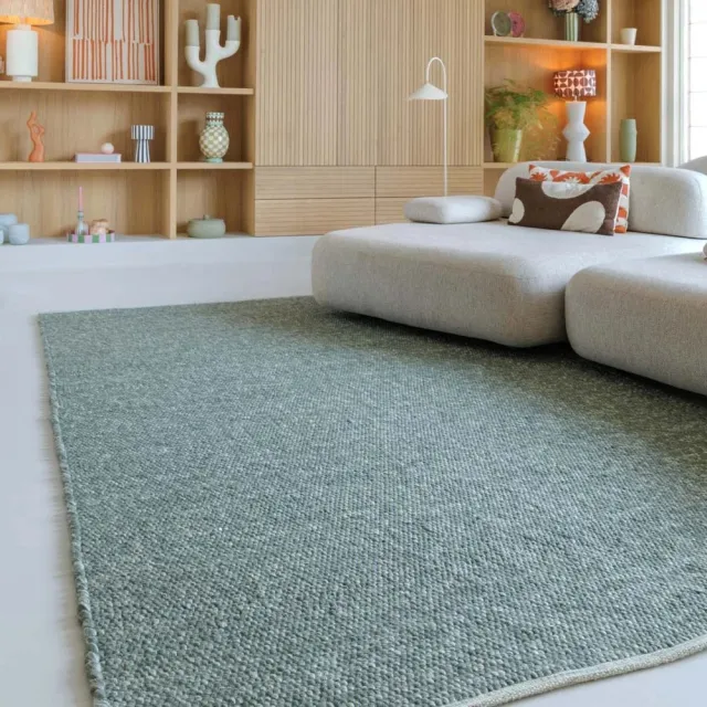 Nordic Weavers Wollen vloerkleed - Silvull groen 80x150