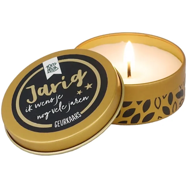 100%LEUK Geurkaars - Jarig Zwart