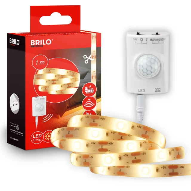 B.K.Licht BRILONER - LED Strip oplaadbaar - 1 meter - led-strips met bewegingssensor - ledstrips voor binnen - met batterij - warm wit licht