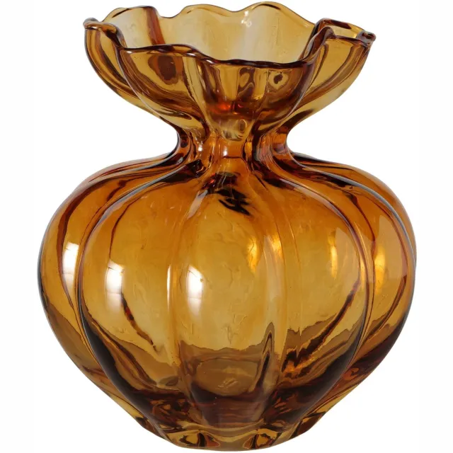 Boltze Home vaas glas blossa 16x16x17cm bruin